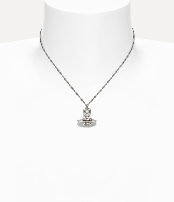 Vivienne Westwood Luzia Pendant in PLATINUM/CRYSTAL Crystal/CREAM Pearl